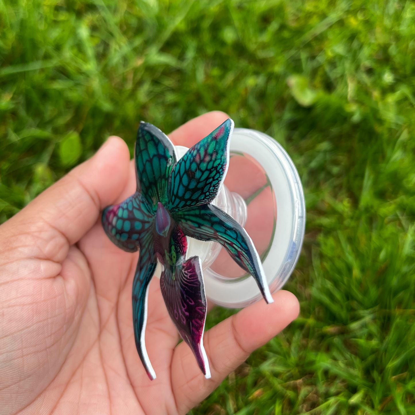 Unique blue Orchid Phone Socket