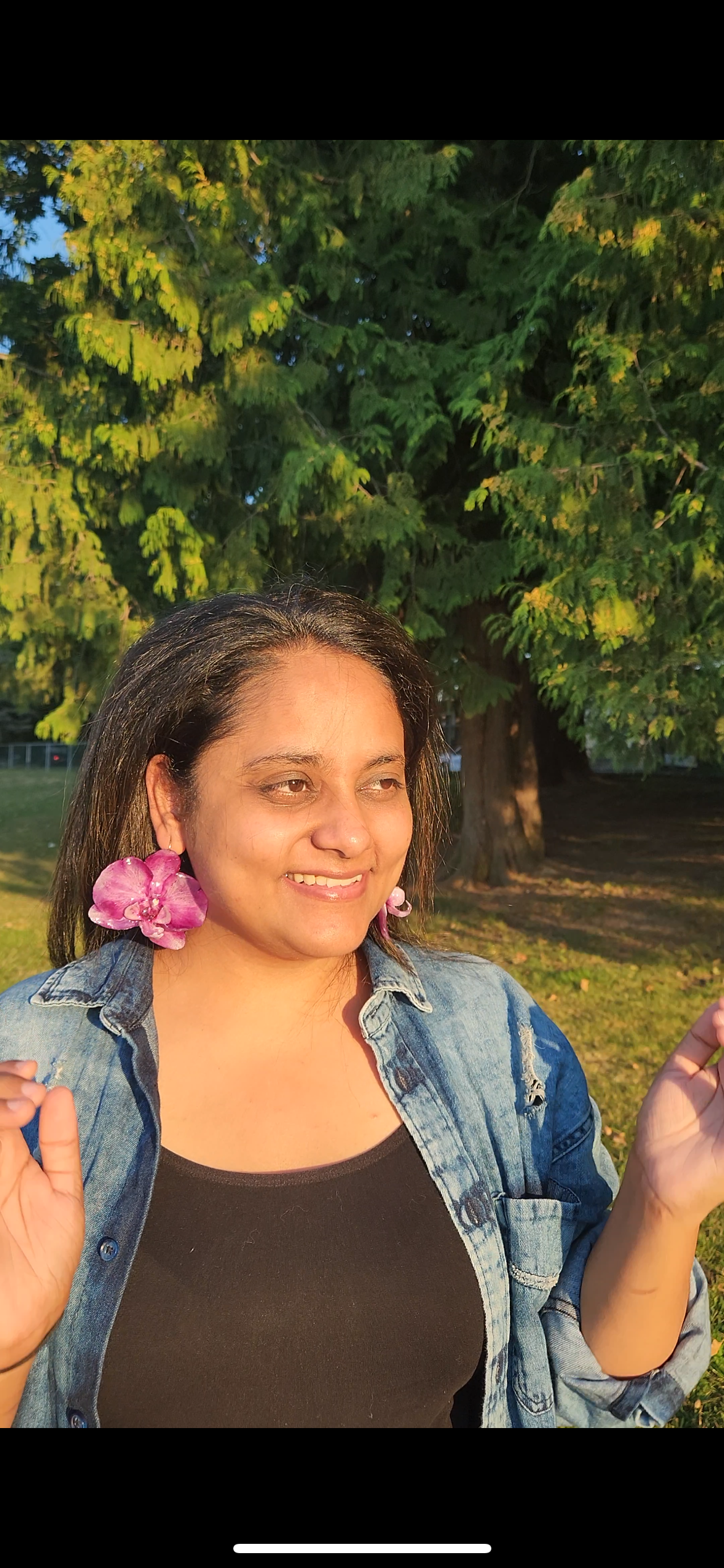 Real Purple Orchid Earrings
