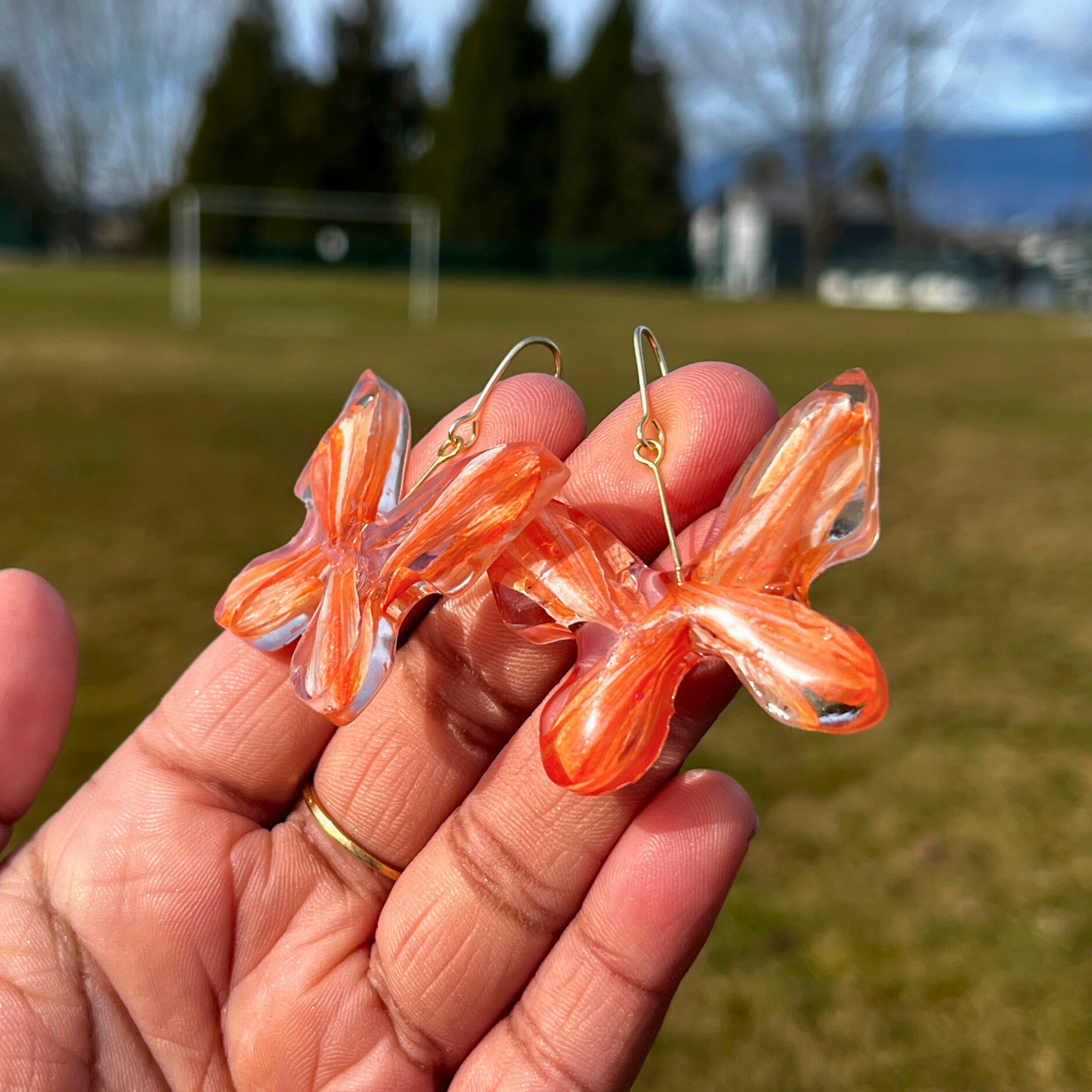 Orange Gerbera Daisy Dangles