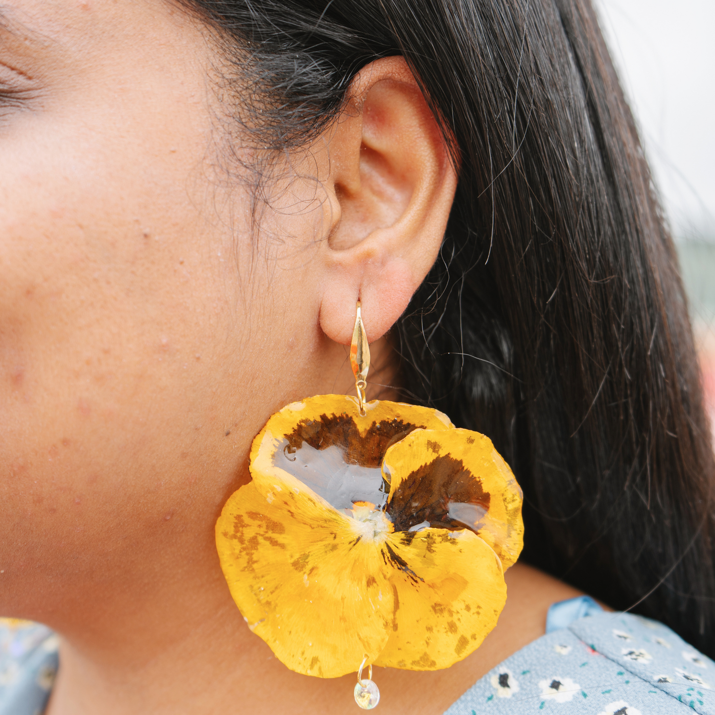 Yellow Pansy Earrings
