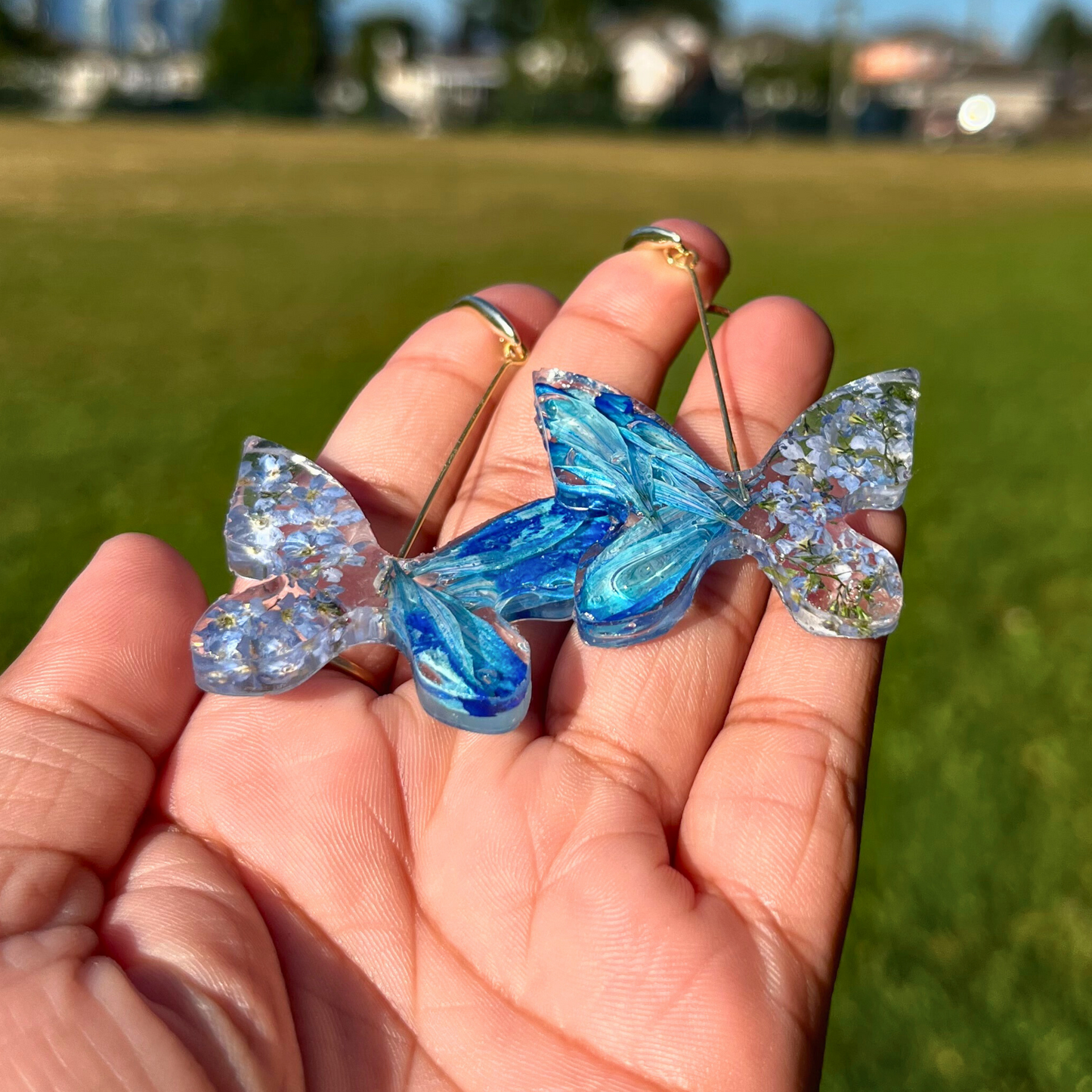 Forget me not and Gerbera Daisy Dangles