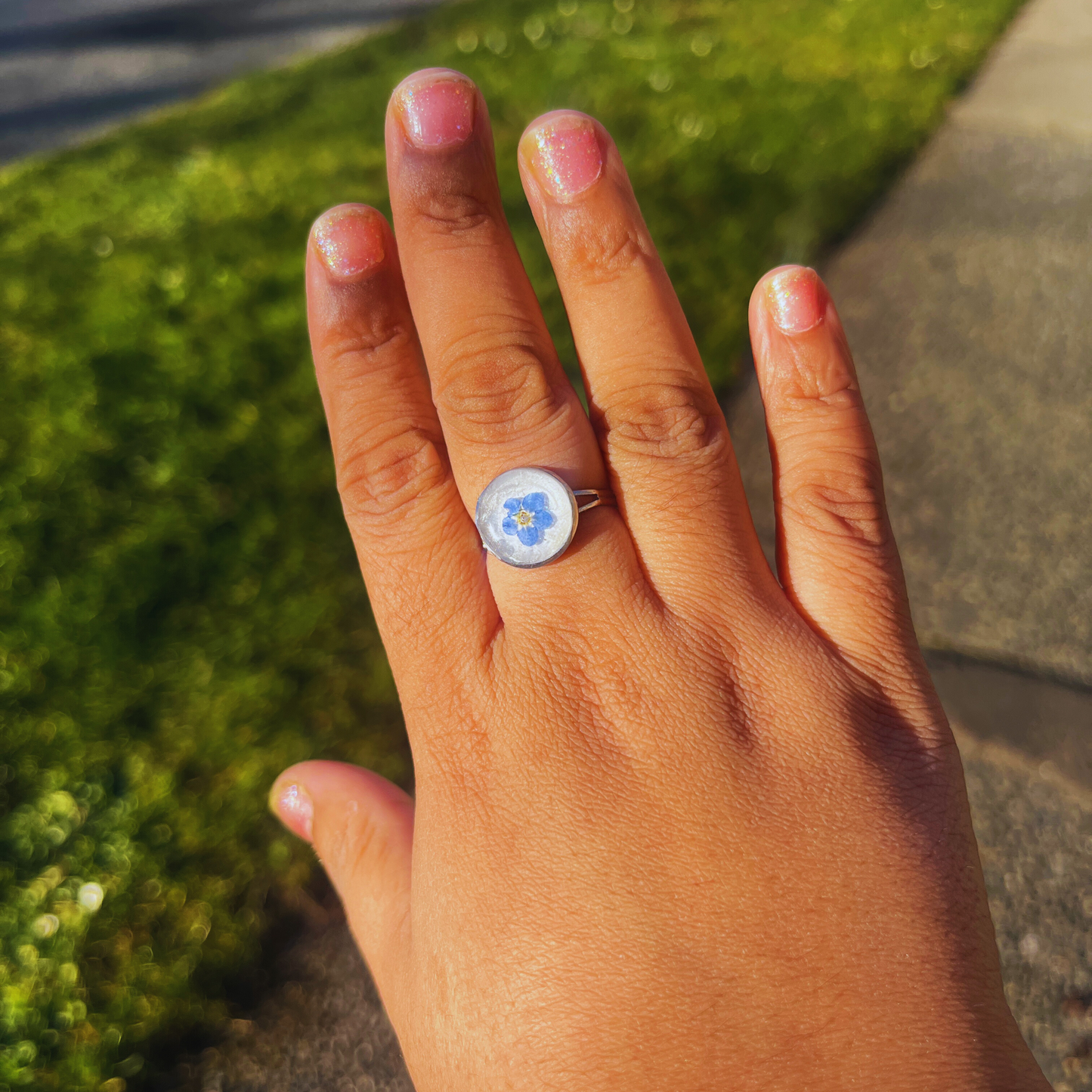 Adjustable Forget me Not Rings