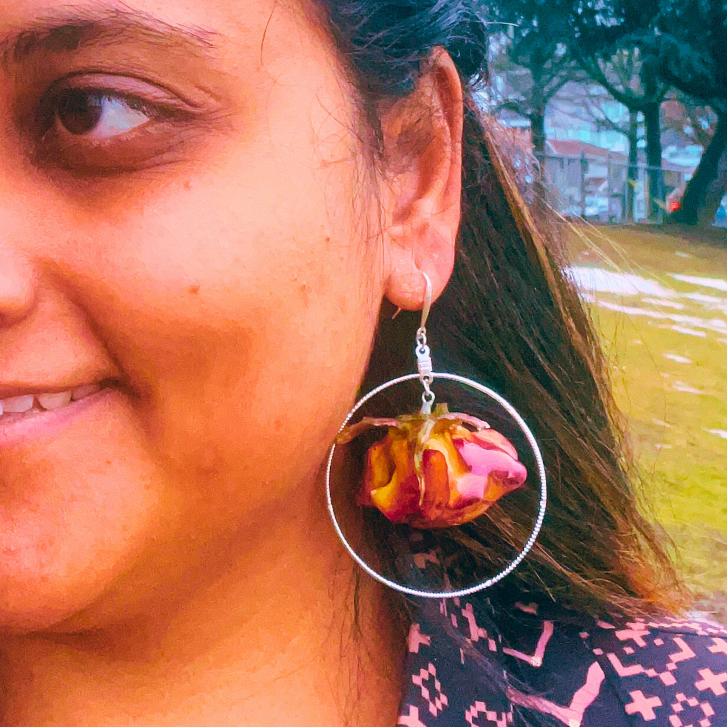 Real Rose earrings