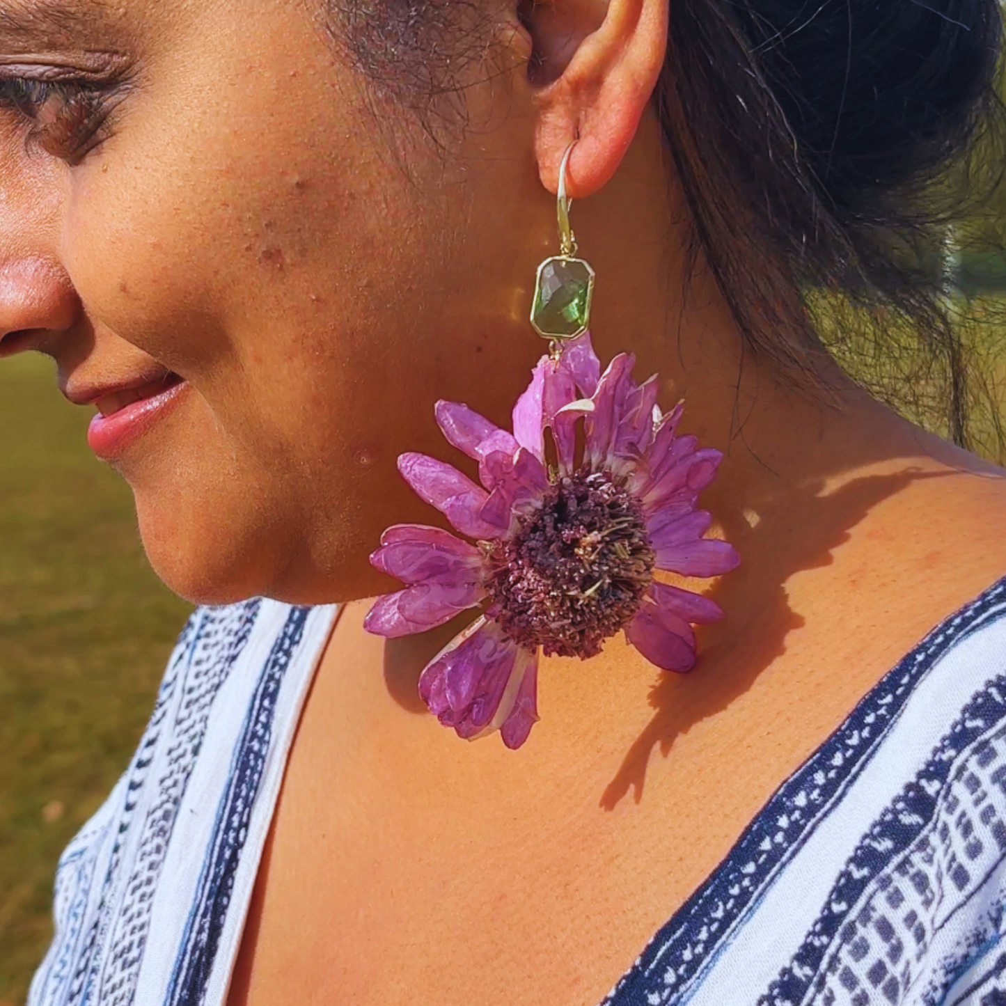 Real Gerbera Earrings