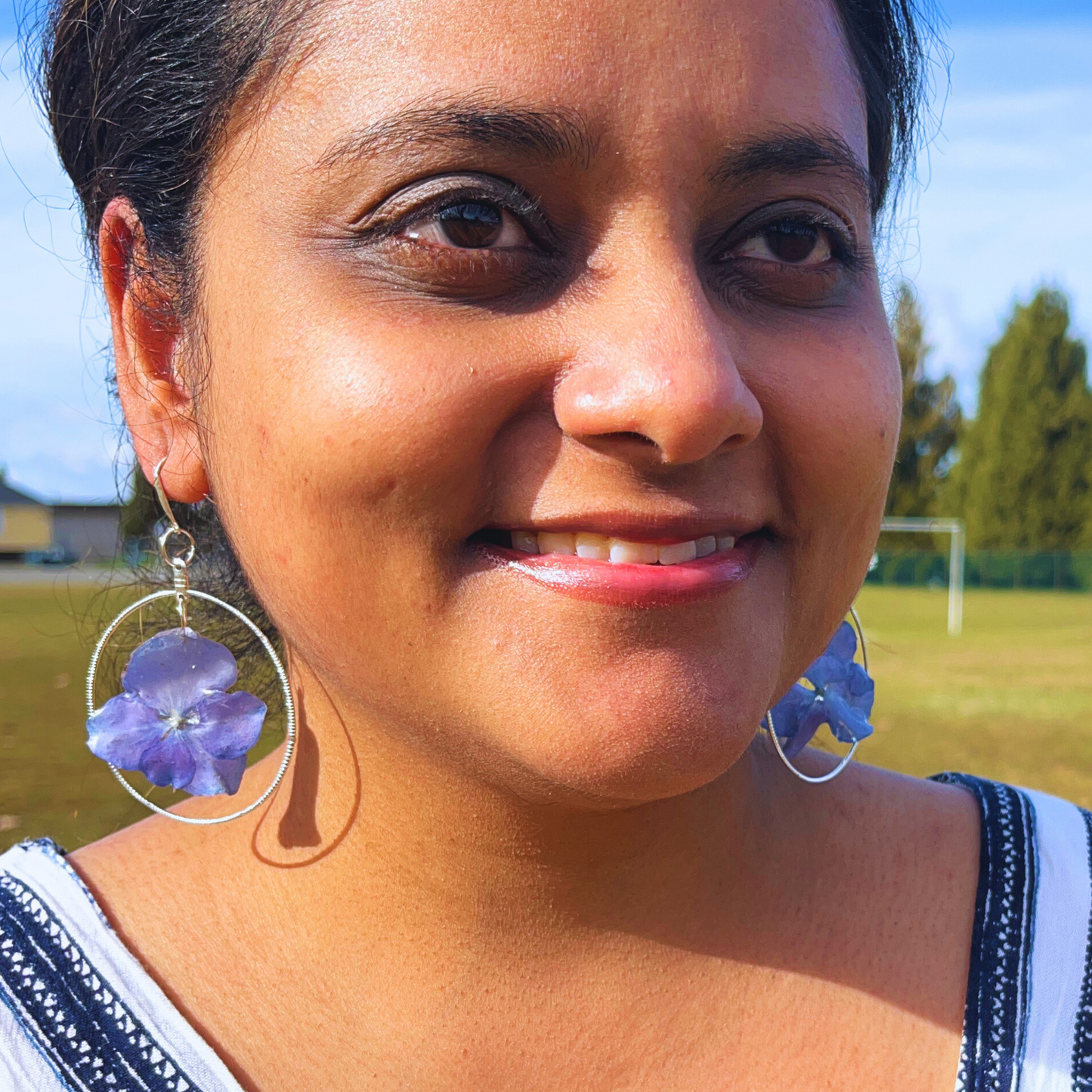 Real Blue Hydrangeas Earrings