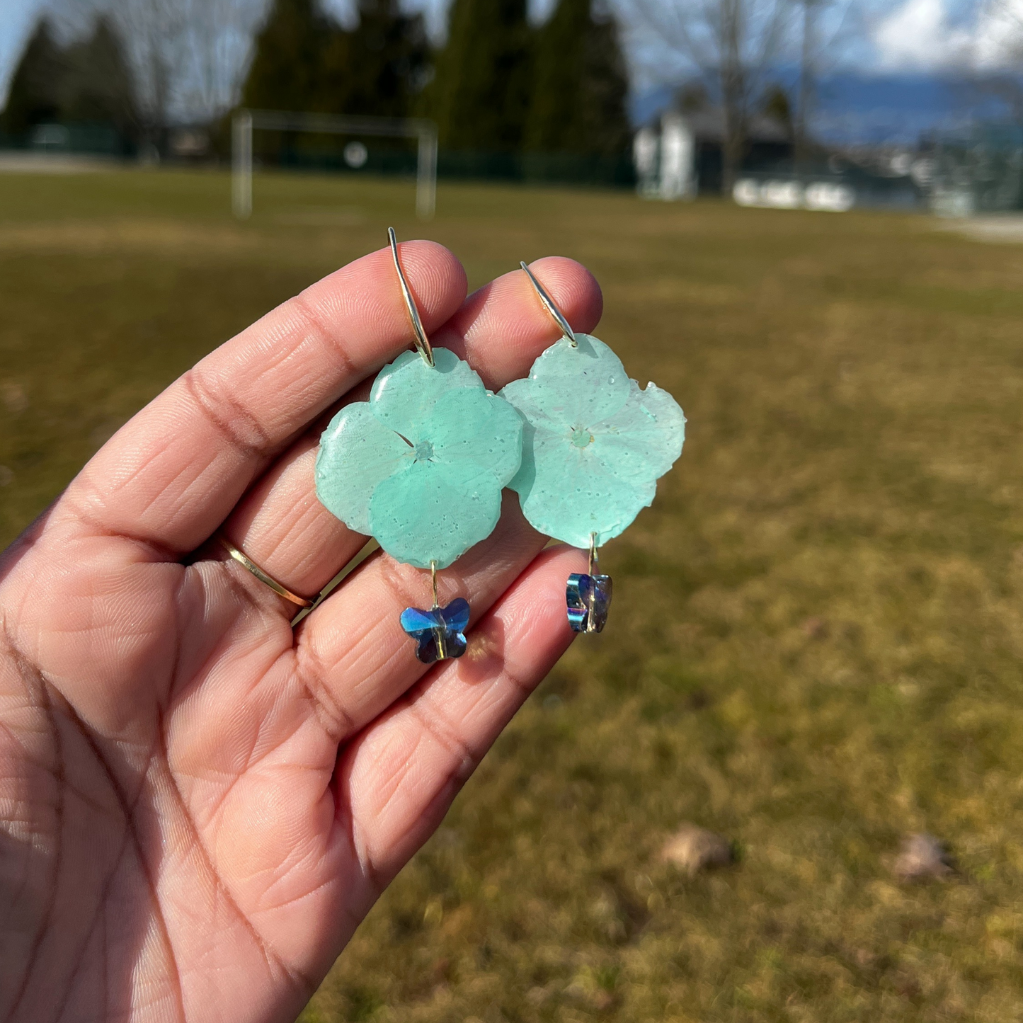 Blue Real Hydrangeas earrings