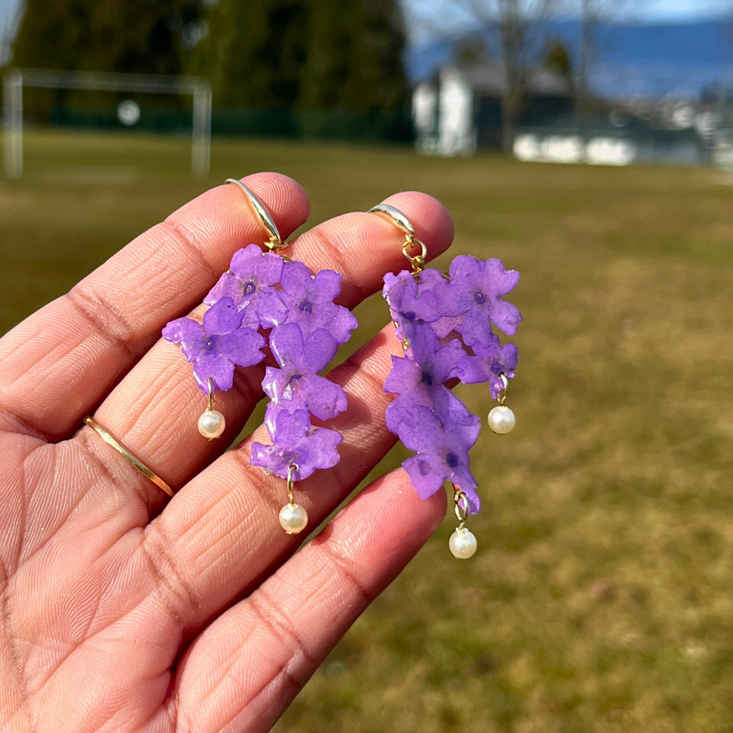 Tiny Purple Flower Dangles