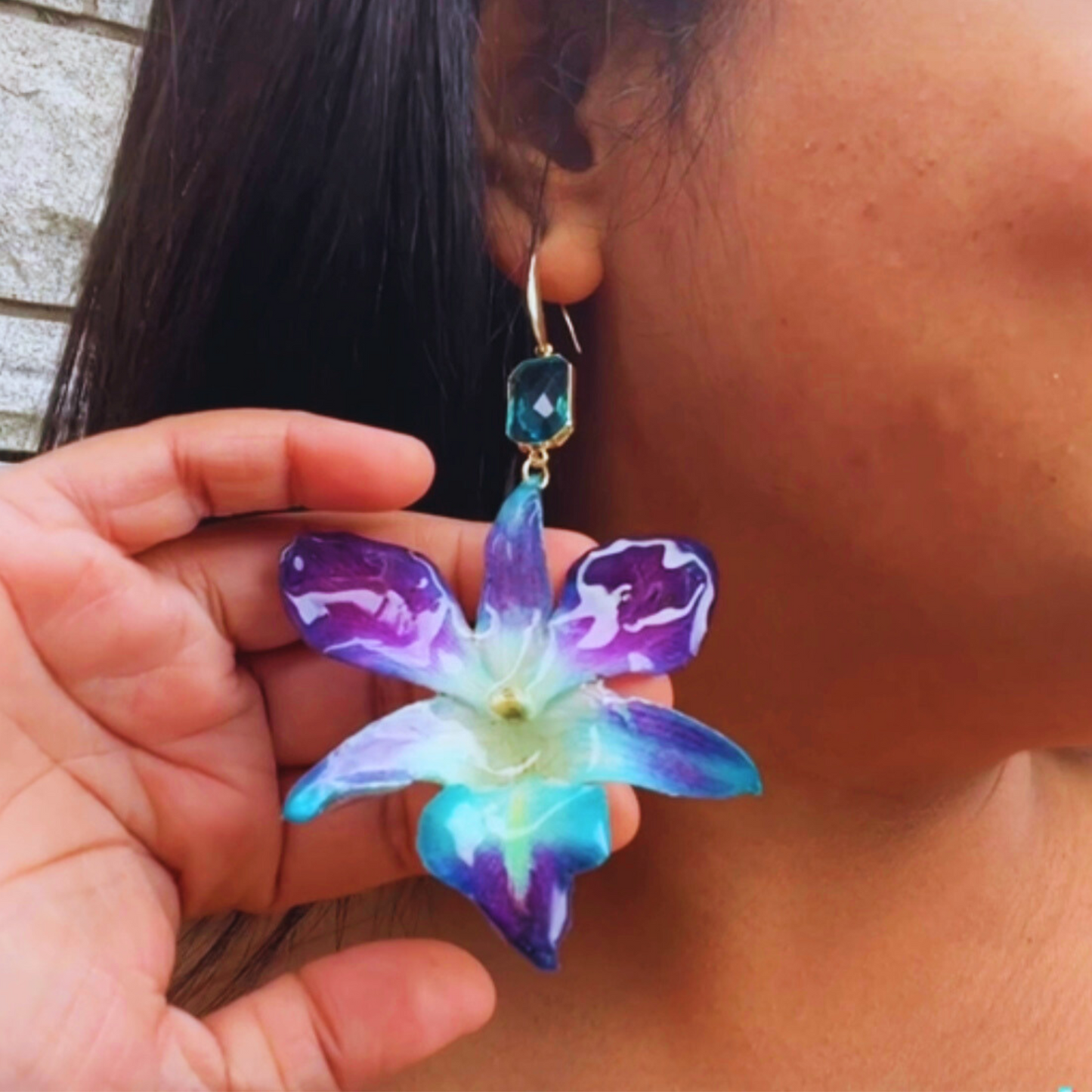 PREORDER Blue Purple Real Orchid Dangles