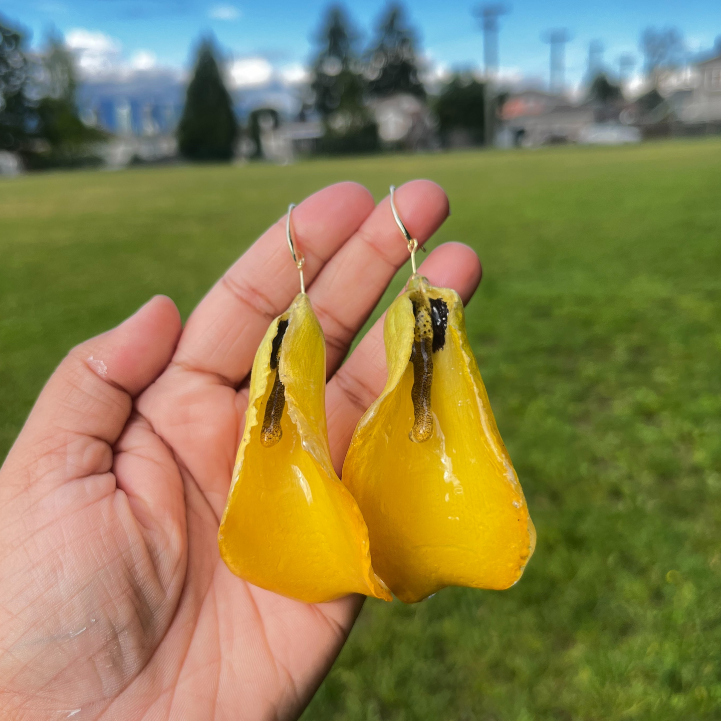 Real Calla Lily Flower Earring