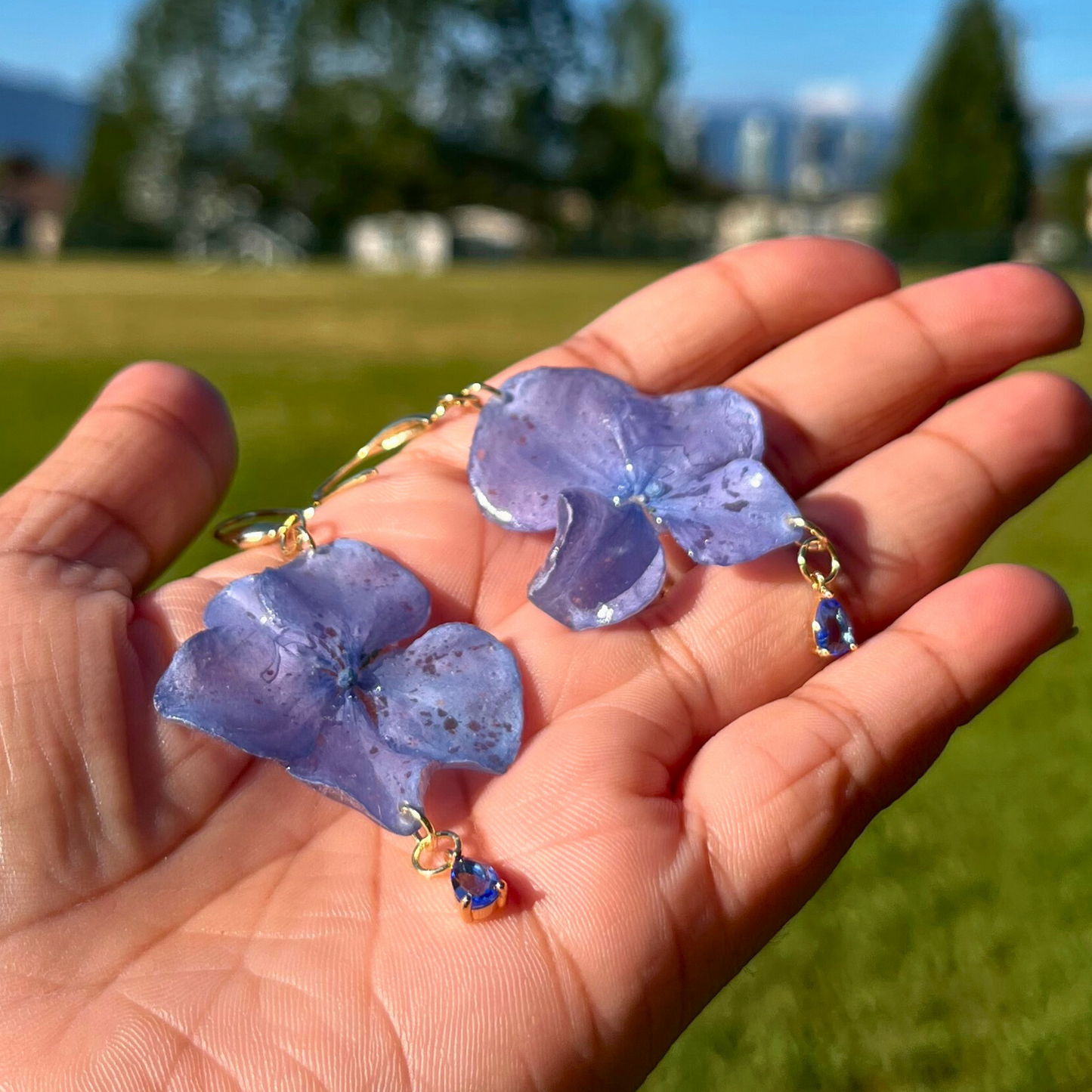 Real Hydrangea Earrings