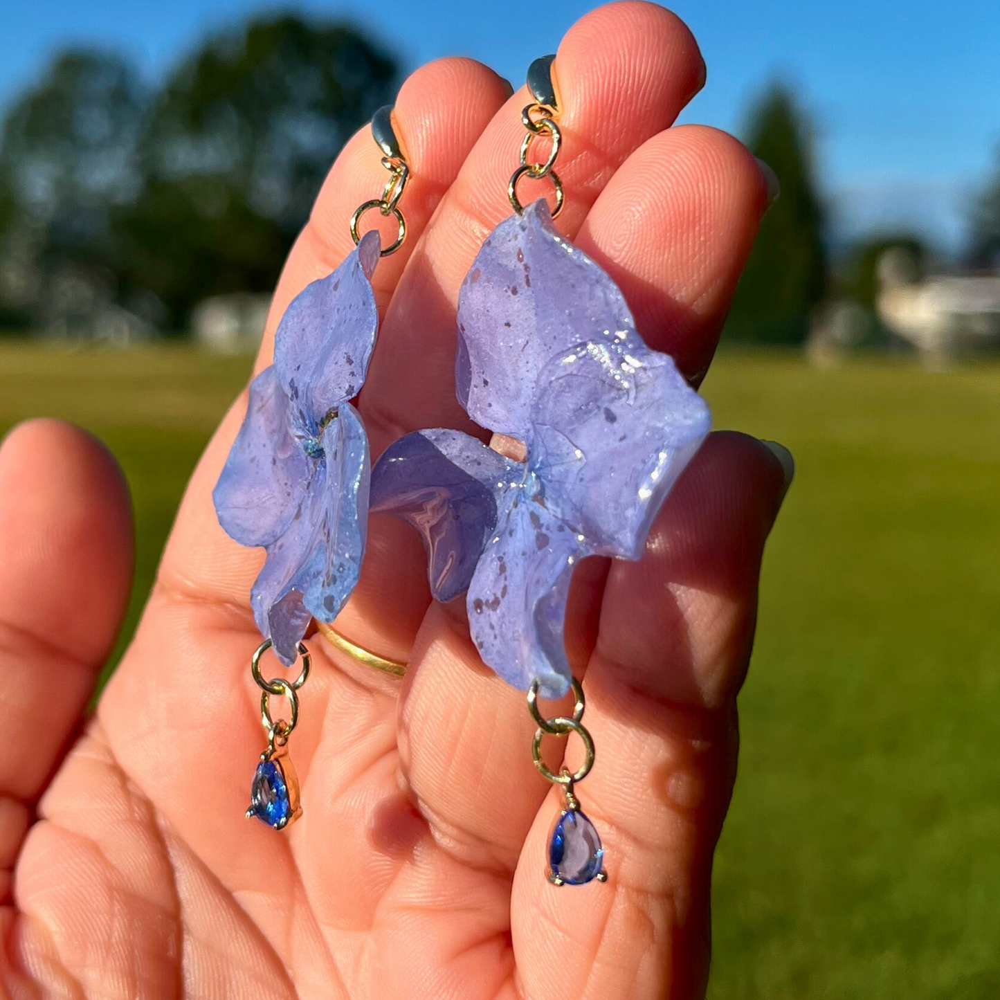 Real Hydrangea Earrings