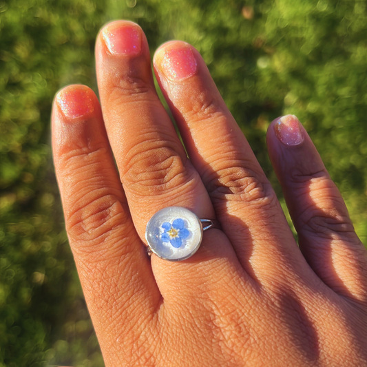 Adjustable Forget me Not Rings
