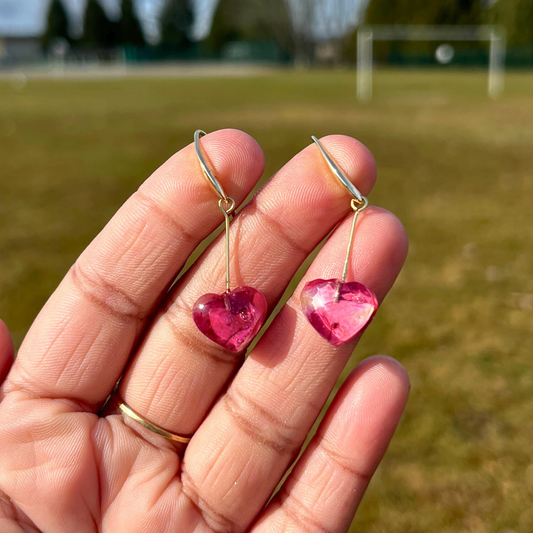 Rose Heart Flower Earrings