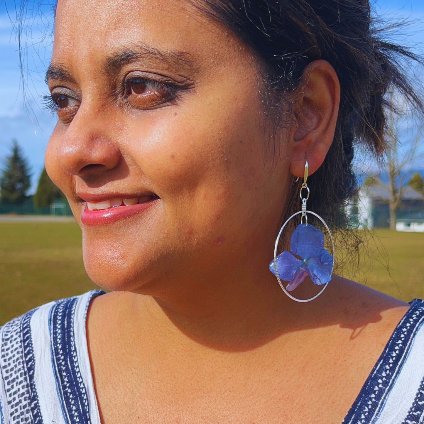Real Blue Hydrangeas Earrings