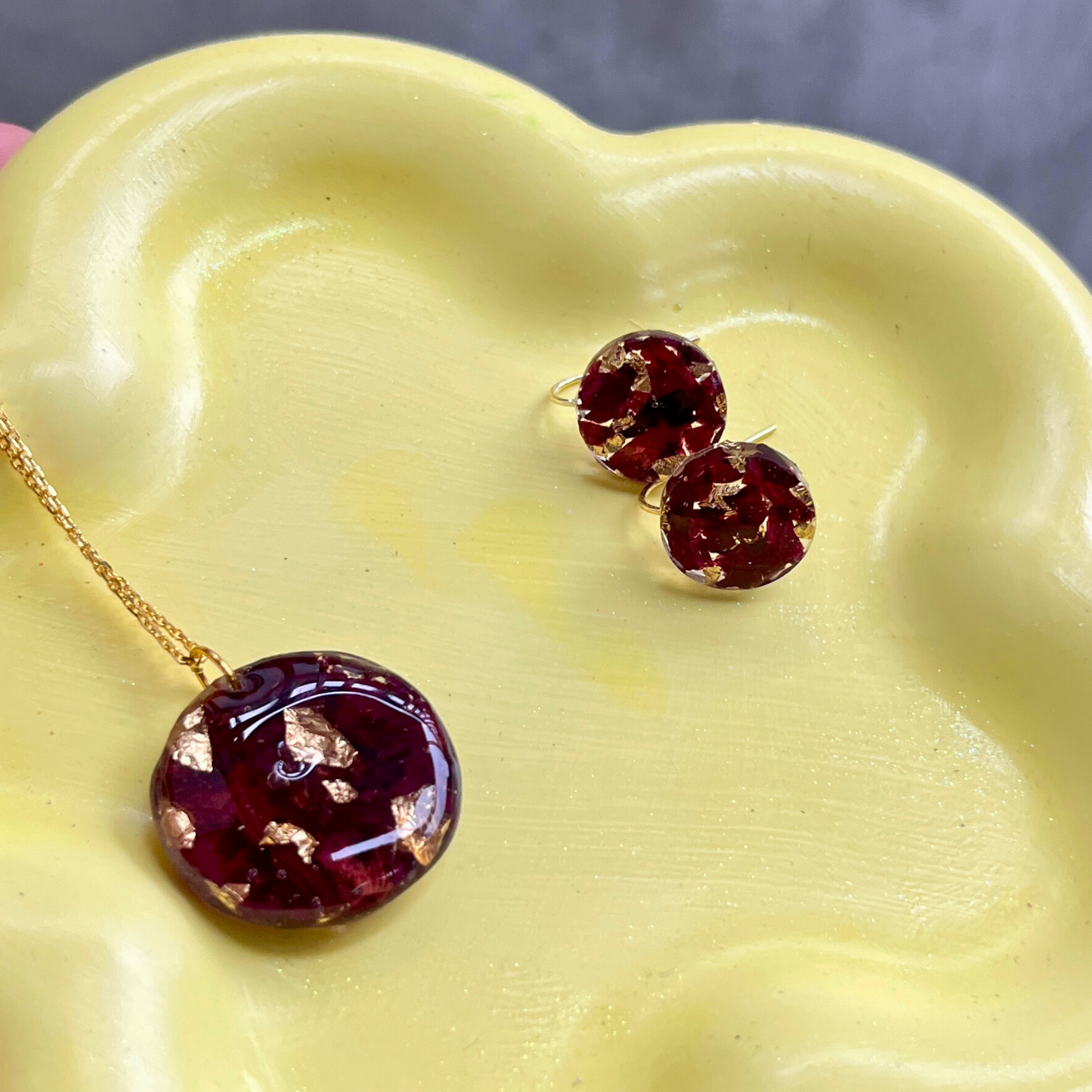 Rose Necklace and Earrings set