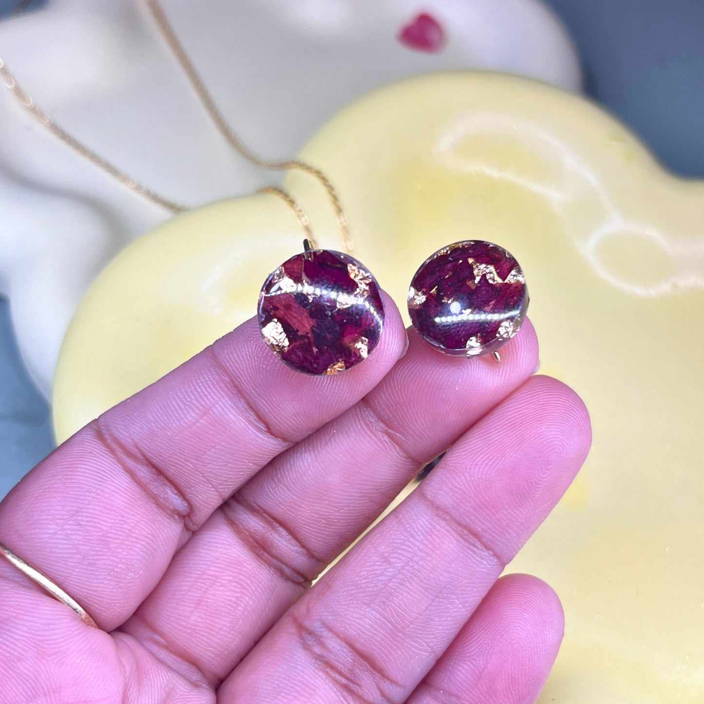 Rose Necklace and Earrings set