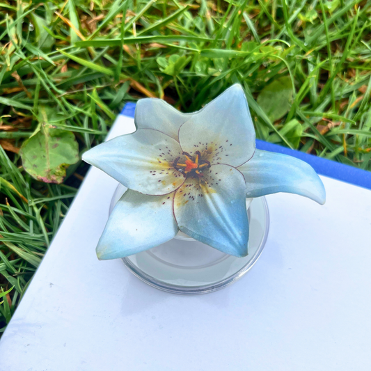 White Lily Flower Phone Grip Holder - Pop Socket