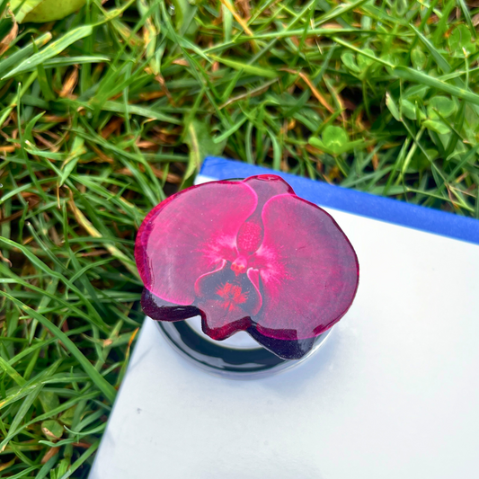 Purple Orchid Flower Phone Grip Holder - Pop Socket
